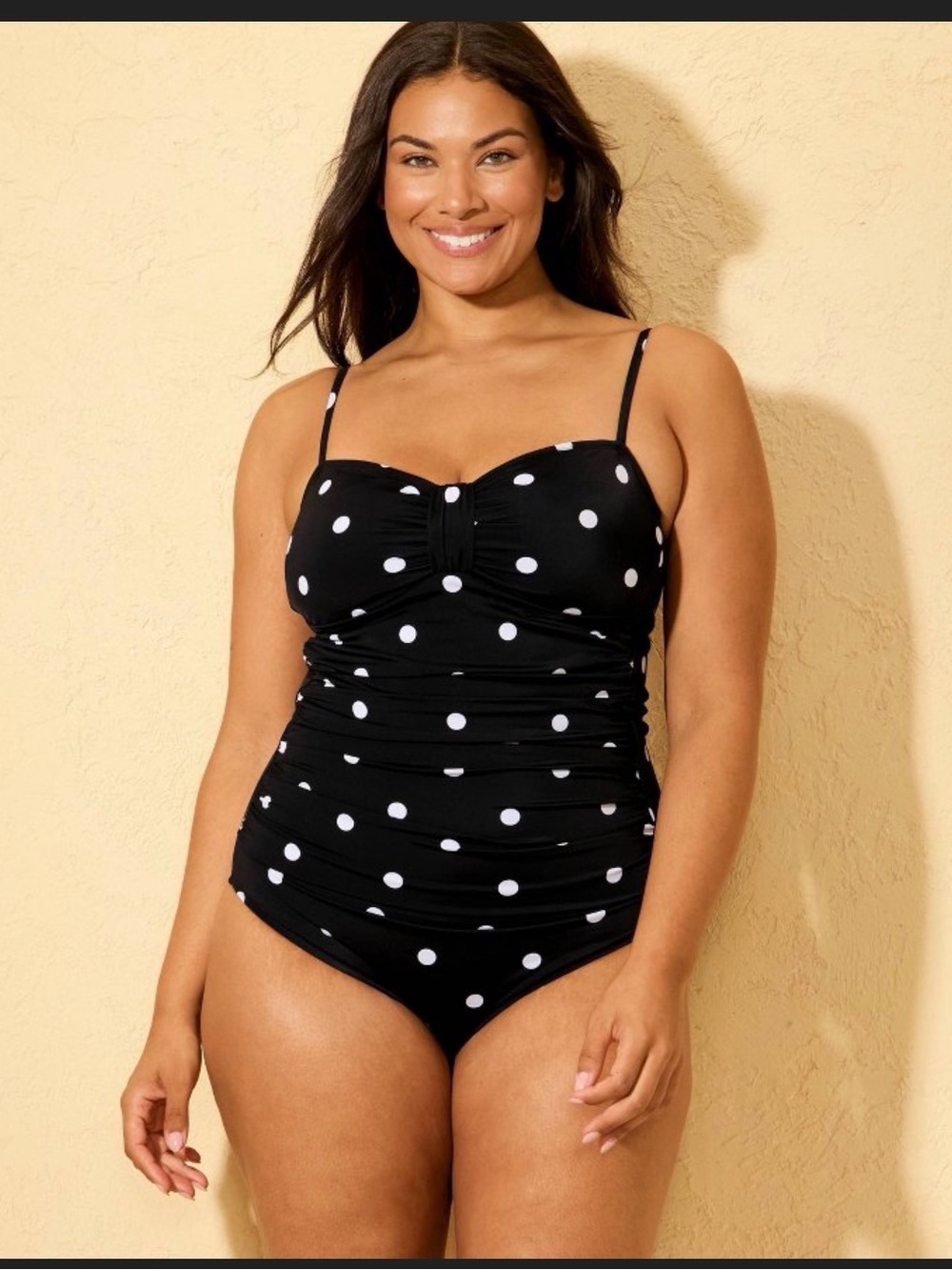 Black Polka Dot One-Piece Swimsuit